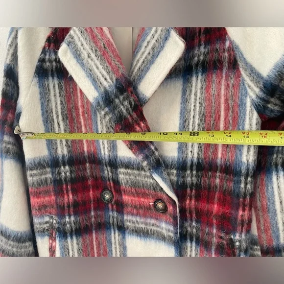 ASOS Red and Blue Plaid Trench Coat - Picture 15 of 16